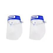 2 Safety Full Face Shield Reusable Face-Shield Clear Washable Face Anti-Splash