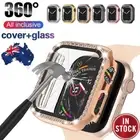 For Apple Watch SE 10 9 8 38-42-46-49mm Bling Diamond Case With Screen Protector