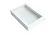 10 x Premium White Disposable Cardboard Catering Grazing Boxes w/ Window 5 Sizes