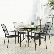 vidaXL Stackable Garden Chair Set 5 Piece Anthracite Powder-coated Steel