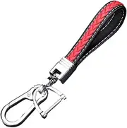 Leather Car Key Chain,Universal Heavy Duty Metal Key Chain Accessories,Car Fob Key Keychain Holder with 360 Degree Rotatable Snap Swivel and Anti-Lost D-Ring for Men Women