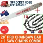 28" PRO CHAINSAW BAR & 1 CHAIN 3/8 058 92DL FIT Baumr-AG SX82 82CC CHAIN SAW