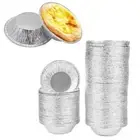 100Pcs Round Aluminium Foil Trays Disposable Baking Cake Pie Egg Tarts Mould AU