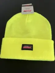 Dickies HIGH VISIBILITY Bright Yellow Cuffed Warming Micro Fleece Lined Beanie