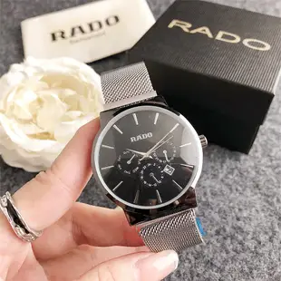 Rado 男女時尚商務合金錶殼鋼錶帶手錶石英禮物