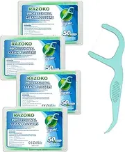 RAZOKO Dental Floss Picks Extra Strong Flosser Pick Toothpicks Fresh Mint 200 Count