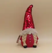 Gnome with Red Flippable Sequin Hat 4.75"x9.75"x3.5" New Evergreen Enterprises
