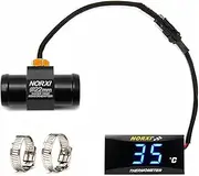 Motorcycle Water Temperature Meter Universal Digital Water Thermometer Water Temp Gauge for Racing Scooter LED Display DC 12V with Temperature Sensor Adapter(22mm, Blue)