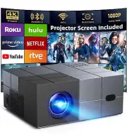 NEW Electric Focus Portable Projector WiFi Bluetooth HD 1080P Phone HDMI USB