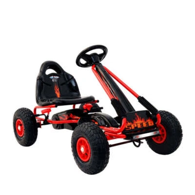 Rigo Kids Pedal Go Kart Car Ride On Racing Bike Rubber Tyre Adjustable Seat