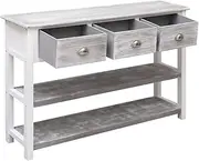 Buffet Sideboard Antique Grey 115x30x76 cm - Stylish Storage for Dining Room & Living Room, Made with Premium Poplar & Paulownia Wood, Durable & Eco-Friendly Furniture