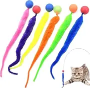 Cat Ball Toy - Colorful Cat Worm Toy Interactive Cat Toy Ball - Innovative Novel Cat Chaser Toy Fuzzy Worm Bouncy Balls for Home Pet Shop