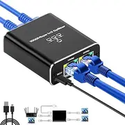 Ethernet Splitter 1 to 3, Ethernet Splitter High Speed Gigabit, 1000Mbps RJ45 Network Splitter with USB Power Cable for Computer, Laptop, Hub, Switch, Router, Set-Top Box, Digital TV, etc