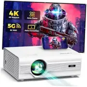 [Auto Focus/Keystone] Projector with WiFi 6 and Bluetooth 5.2, 600 ANSI White