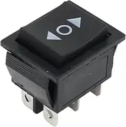1PCS KCD4 Black Rocker Switch Power Switch ON-Off-ON 3 Position 6 Pins The Arrow is Reset 16A 250VAC/ 20A 125VAC (Size : Reset)