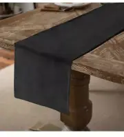 Robert Stanley Black Velvet 100% Cotton Table Runner 14” X 72” Holiday