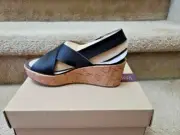 Clarks "Stasha" Wedge Sandal "Black" 7.5 M NIB!