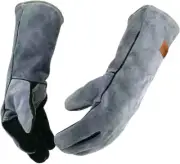 14 Inches 932℉ Leather Forge Welding Gloves small Heat Fire Resistant Mitts for