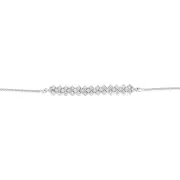 Sterling Silver Diamond Slider Bracelet with 18 Round Brilliant Cut Diamonds