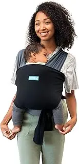 Moby Baby Easy Wrap (Sea Spray Blue) - Ergonomic, Lightweight and Breathable, Cotton Fabric, Hands Free Baby Carrier, for Newborns and Toddlers