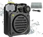 Muzen Wild Mini Bluetooth Speaker, Small, Portable Speaker, Bicycle Speaker with Light, Robust, Music Box for Camping, Outdoor Shower, IPX5 Waterproof with Torch, Dad Men