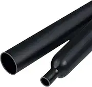 Thickened3:1 Waterproof Heat Shrink Tubing Kit, Large Marine Dual Wall Adhesive Shrinkable Wire Wrap Tube, Insulation Sealing Wear-Resistant Cable Protector (4FT L 2 inch (Diameter), Black)