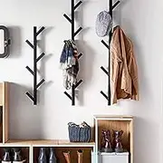 PREMIUM RACKS Coat Rack & Hat Rack - Modern Design - Wall Mounted - Stylish - (Black)