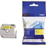 3x Genuine Brother M-K621 MK621 9mm Black Text on Yellow Tape P-Touch Tape - 8m