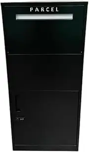 Mini Street Parcel Pillar Letterbox, Mailbox 2608D Black, Large Package Delivery Box Security Lock Storage, Made of Stainless Steel, Easy to Maintain, Ideal for Residential & Commercial Use