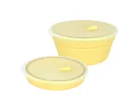 在飛比找愛料理市集優惠-dr.Si 摺疊分隔便當盒/杯 矽寶巧力盒 布蕾黃