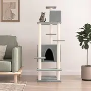 Cat Tree with Sisal Scratching Posts Light Grey 154 cm,Animals & Pet Suppliessss,Pet Supplies,Cat Supplies,Cat Furniture