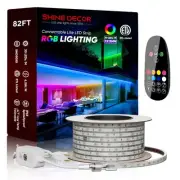 120V RGB LED Strip Light Remote Control, Cold Resistant IP65 Waterproof Outdo...