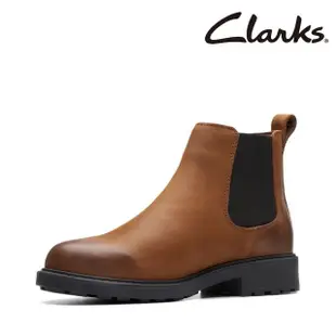 【Clarks】女鞋 Orinoco2 Lane現代時尚彈力鬆緊設計切爾西靴 短靴 女靴(CLF74782B)