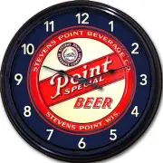 Stevens Point Brewery Co Beer Tray Wall Clock Stevens Point WI Ale Man Cave 10"