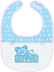 Littleforbig Cotton Waterproof Babydoll Printed Adult Bib with Adjustable Hook-and-Loop Fastener Closure - Potty Pants Bib