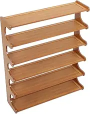 Alipis Organizer Storage Rack 6 Tier Bamboo Shoe Rack Garage Boot Organizer Entryway Storage Slippers Holder Small Shoe for Home