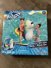 Bestway H20 Go! Flash N' Splash Seal Ride-On Inflat. Pool Float 62 inx45in(BH12)