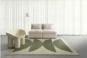 Lenox Green Printed Washable Rug