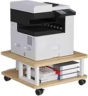 Base Office Desk Printer Storage Bracket Floor Standing Movable Large Printing Copier Rack(Brown)