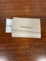 ALDO Taupe Trifold Wallet w/ Gold Hardware NWOT