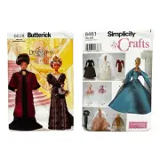 Sewing Patterns Doll Clothes 11.5 Inch Fashion Doll Lot Of 2 Uncut Cut Complete