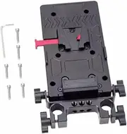 Nitze V Mount Battery Plate USB-A/USB-C/D-Tap/DC Output Ports and Power Switch Power Supply Splitter for DSLR Camera V Battery Power System