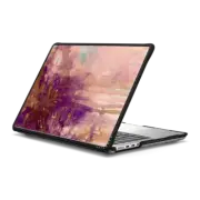 MacBook Pro 14-inch (M1 - M4) Impact Case CARNIVAL DREAMS 4 Girly Pastel Blush Pink Eggplant Purple Rust Brown Abstract Watercolor Painting Spring Rain Clouds Pretty Storm Sky Swirls Drip Whimsical Chic Feminine Lovely