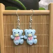 1.5" Silver-tone Bear Earring Set Bohemian Retro Dangle Drop New Free Ship 9627