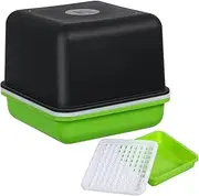 ifundom 1Set Hydroponic Nursery Pot Planting Tray with Lid for Home Gardening Greenhouse Grow Trays for Bean Sprouts and Vegetables