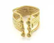Adjustable Ring Matte Gold Plated Brass (18mm 8US inner size) 3304 Ring30