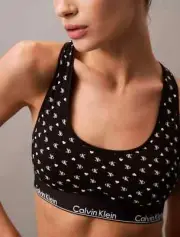 NWT Calvin Klein WOMEN's Icon Cotton Modal V-Day Unlined Bralette QF8258-073