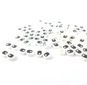 100 Pieces LEGO® White 1x1 Round Tile Black Eye for BRICKHEADZ Pupil Squinting