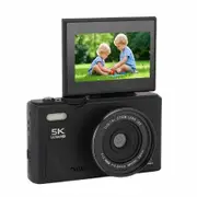 5K Digital Camera,75MP HD Vlogging with 3 Inch Screen 18X Digital Zoom,Autofocus Retro Compact Travel Camera 32GB Card,for Travel,Family Photography(Black)