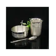 999 Silver Water Glass Tumbler , Bowl and Spoon for Home Kitchen Ideal Gift Use